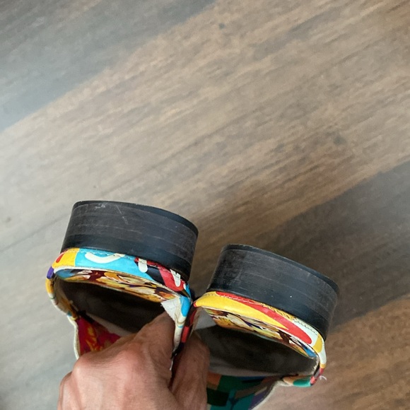 Sesto Meucci Italian Made Art Graphic Mule Sandals Size 7.5 M - Picture 6 of 16